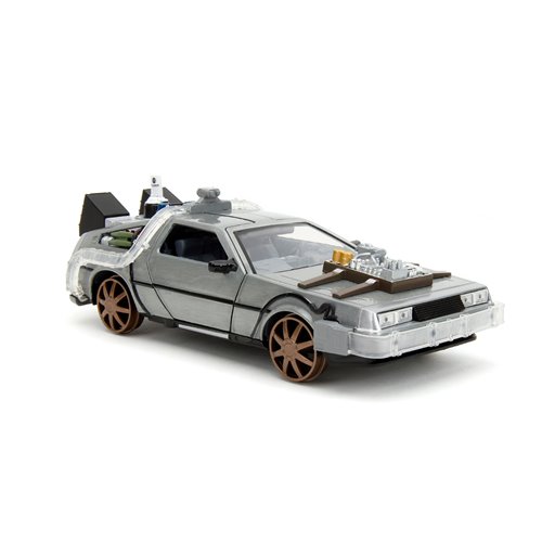 Hollywood Rides Back to the Future III Time Machine Rail Wheels 1:24 Die-Cast Metal Vehicle