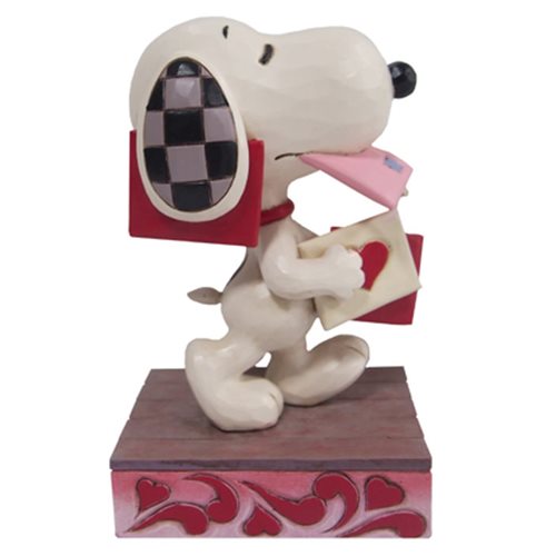 Peanuts Snoopy Holding Valentine Puppy Love by Jim Shore Statue