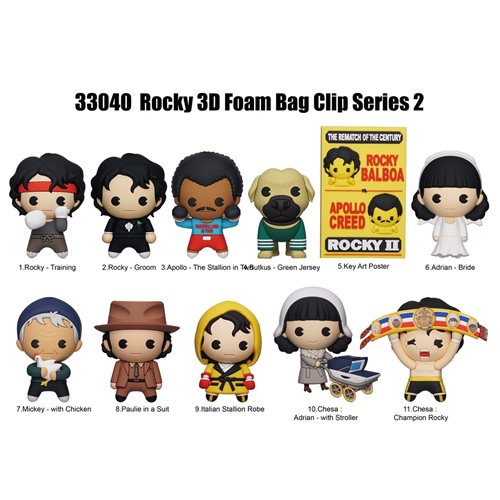 Rocky II Series 2 3D Foam Bag Clip Display Case of 24