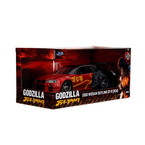Hollywood Rides Godzilla 2002 Nissan Skyline GT-R R34 1:24 Scale Die-Cast Metal Vehicle