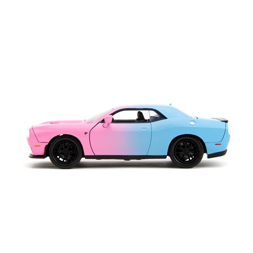 2015 Dodge Challenger SRT Hellcat Pink and Blue Pink Slips Series 1/24 Diecast - Jada Toys