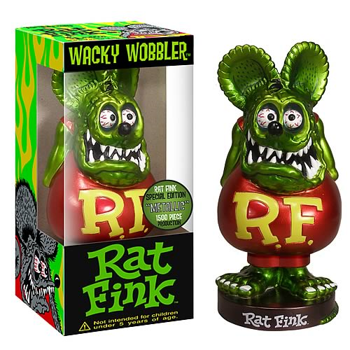 Green Rat Fink Big Daddy Bobblehead Rare Custom New Wacky Wobbler Action Figure