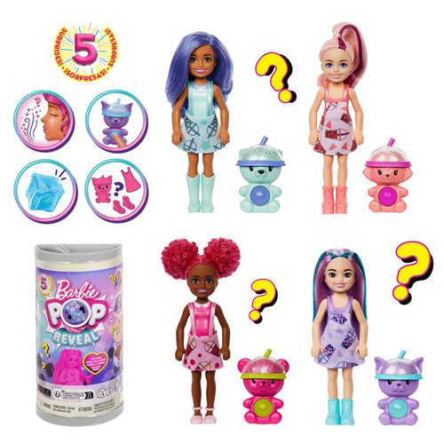 Barbie Chelsea Pop Reveal Bubble Tea Series Doll Case of 4