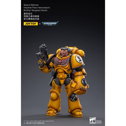 Joy Toy Warhammer 40,000 Space Marines Imperial Fists Intercessors Brother Sergeant Sevito 1:18 Scal