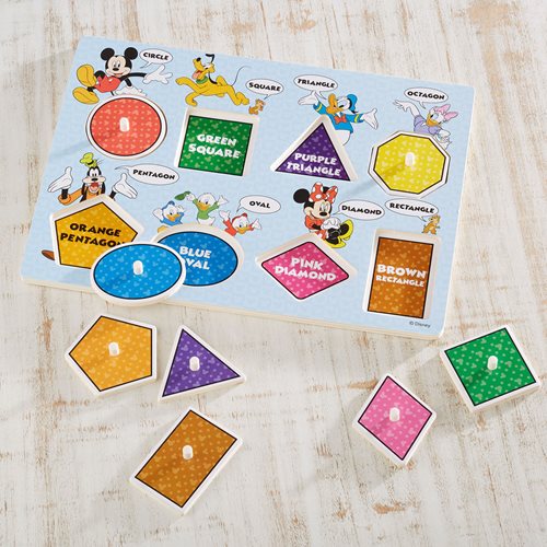 Mickey Mouse Colors and Shapes Wooden Peg Puzzle