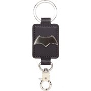 Batman Logo Deluxe Leather Pewter Key Chain