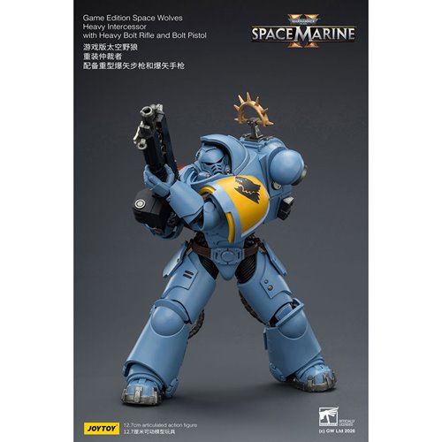 Joy Toy Warhammer 40,000 Space Marines Game Edition Space Wolves Intercessor Rifle & Pistol 1:18 Sca