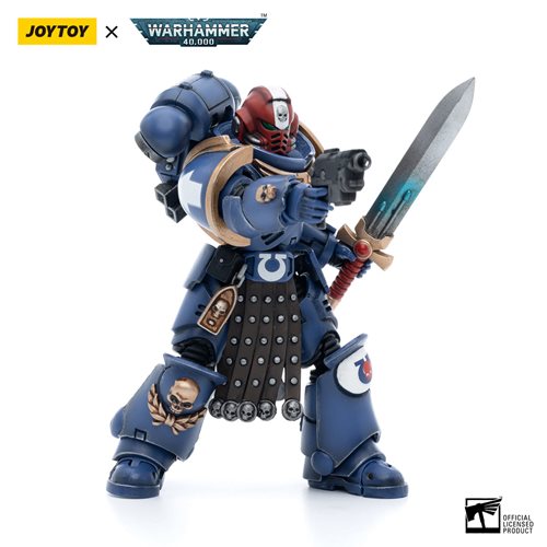 Joy Toy Warhammer 40,000 Ultramarines Intercessor Veteran Sergeant Brother Aeontas 1:18 Scale Action