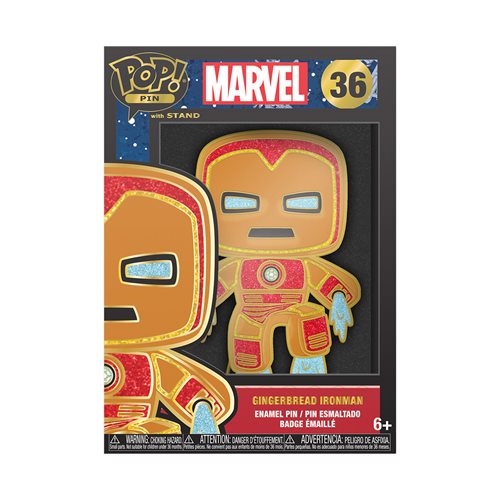 Marvel Gingerbread Iron Man Large Enamel Funko Pop! Pin #36