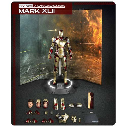 Iron Man 3 Mark 42 Super Alloy 1:4 Scale Die-Cast Metal Light-Up ...