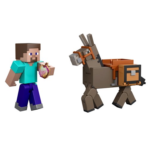 Minecraft Steve and Donkey Action Figure 2-Pack