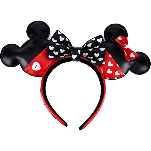 Mickey Mouse and Minnie Mouse Valentines Ears Headband