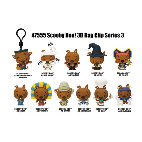 Scooby-Doo Halloween Series 3 3D Foam Bag Clip Display Case of 24
