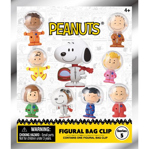 Peanuts Space Theme Series 5 3D Foam Bag Clip Display Case of 24