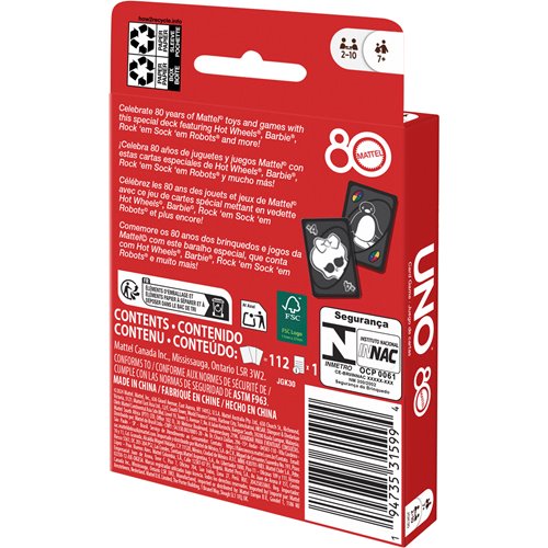 UNO Mattel 80th Ruby Red Card Game