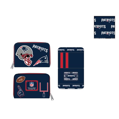 NFL New England Patriots Patches Zip-Around Wallet
