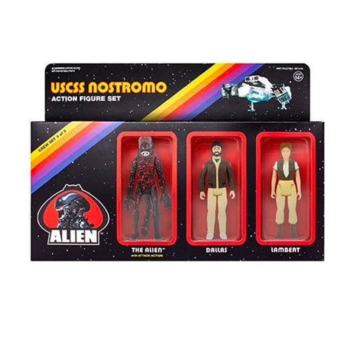 Alien USCSS Nostromo 3 3/4-inch ReAction Figures Pack C - Alien, Dallas, and Lambert