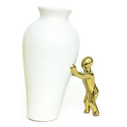 Little Guy Gold-and-White Vase