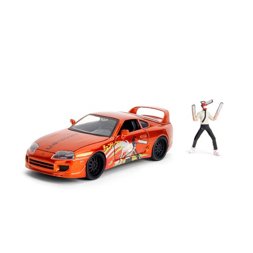 Hollywood Rides Chainsaw Man 1995 Toyota Supra 1:24 Scale Die-Cast Metal Vehicle with Chainsaw Man F