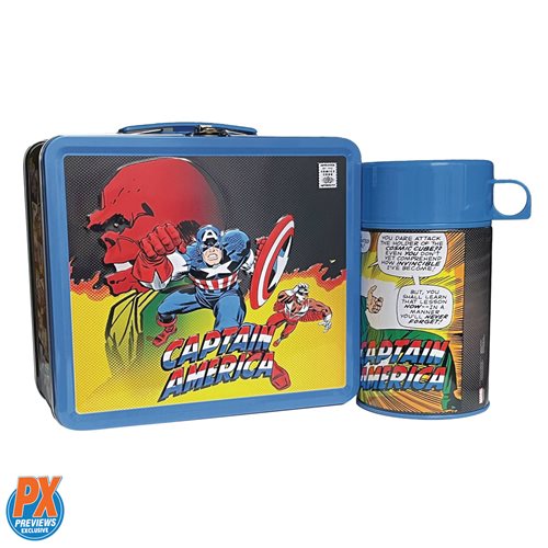 Captain America Classic Tin Titans Lunch Box with Thermos - Previews Exclusive