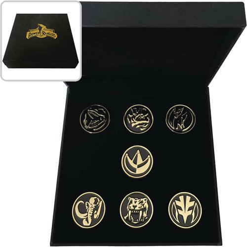 Mighty Morphin Power Rangers Power Coins 24K Gold-Plated Pin Box Set
