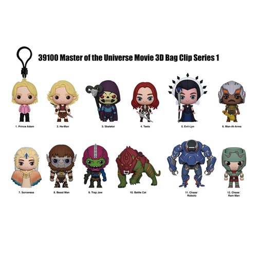 Masters of the Universe (2025 Movie) 3D Foam Bag Clip Random 6-Pack