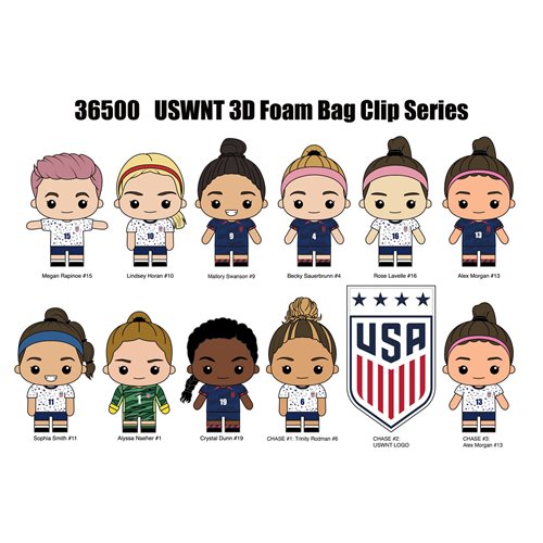 U.S. Women's National Team 3D Foam Bag Clip Display Case of 24