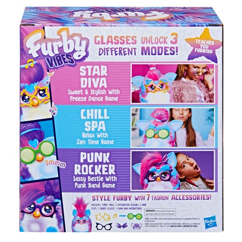 Furby Vibes Blue Razz Interactive Electronic Plush Toy