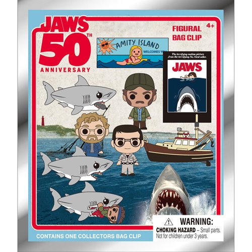 Jaws 50th Anniversary 3D Foam Bag Clip Display Case of 24