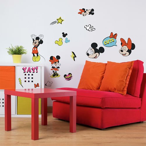 Mickey Mouse and Minnie Mouse Peel and Stick Wall Decals