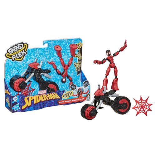 Spider-Man Bend and Flex Rider Figure Toy and Motorcycle
