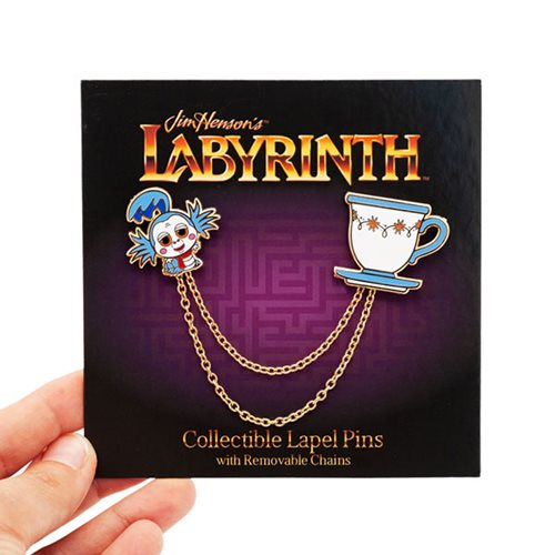Labyrinth Worm and Teacup Enamel Pin Set