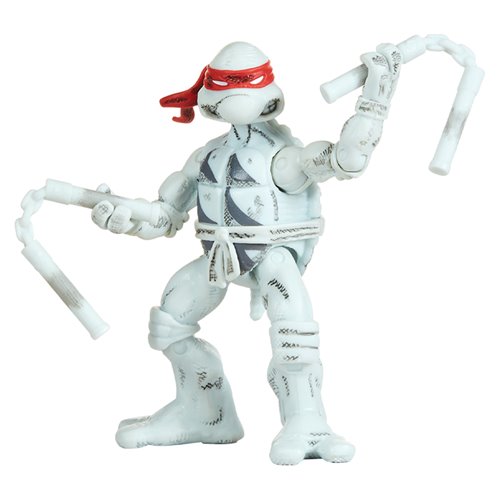 Teenage Mutant Ninja Turtles Classic Comic Book Series Black and White Turtles Action Figure 4-Pack