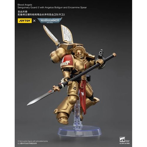 Joy Toy Warhammer 40,000 Blood Angels Sanguinary Guard 2 with Boltgun Spear 1:18 Scale Action Figure
