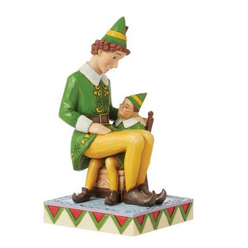 Elf Buddy Sitting on Papa Elf by Jim Shore Statue