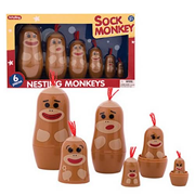 Sock Monkey Nesting Doll 6-Pack