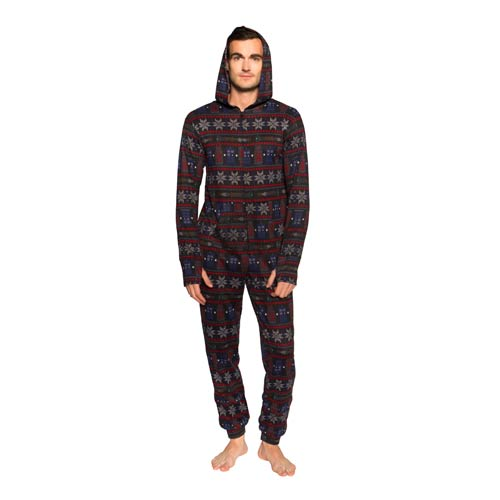 Doctor Who Hooded Ugly Christmas Onesie with Thumb Holes