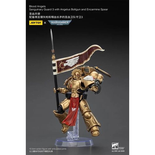 Joy Toy Warhammer 40,000 Blood Angels Sanguinary Guard 3 with Boltgun Spear 1:18 Scale Action Figure