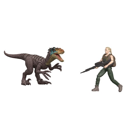 Jurassic World Rebirth Zora Bennett and Velociraptor Action Figure 2-Pack