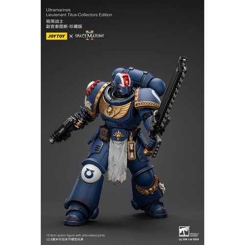 Joy Toy Warhammer Space Marine II Ultramarines Lieutenant Titus Collectors Edition 1:18 Scale Action