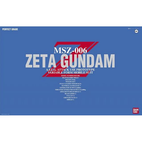 Mobile Suit Zeta Gundam Z Gundam Perfect Grade 1:60 Scale Model Kit