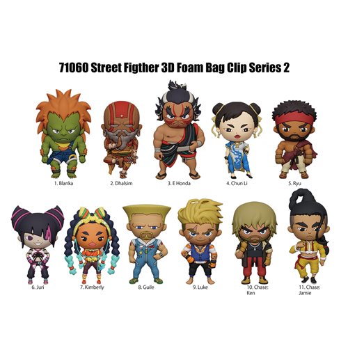 Street Fighter Series 2 3D Foam Bag Clip Display Case of 24