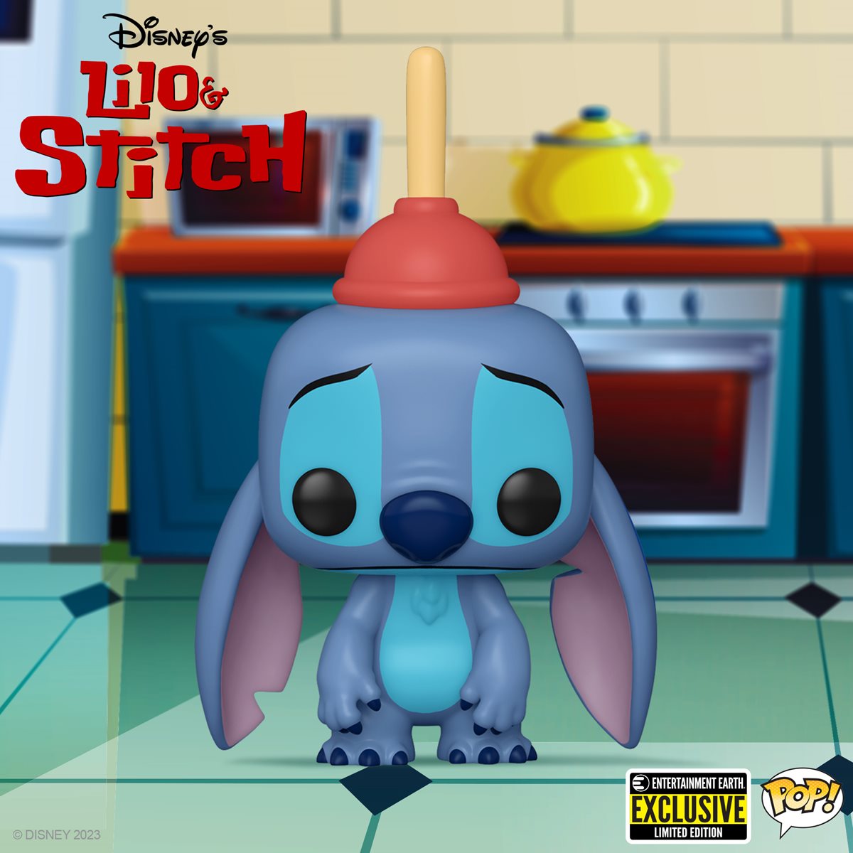 Funko Pop! Disney Lilo & Stitch (Stitch with Plunger) Entertainment Earth  Exclusive Figure #1354Funko Pop! Disney Lilo & Stitch (Stitch with Plunger)  Entertainment Earth Exclusive Figure #1354 - OFour