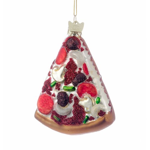 Noble Gems Pizza Slice 3 1/2-Inch Glass Ornament