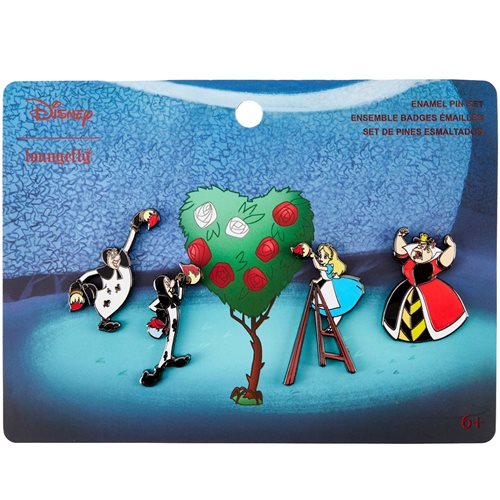 Alice in Wonderland Painting the Roses Red Pin 4-Pack