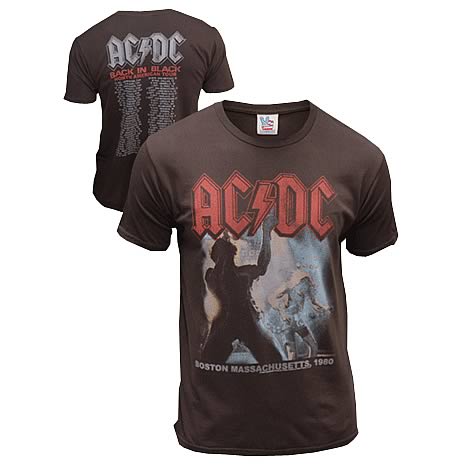 AC/DC Back in Black Tour Vintage Style T-Shirt