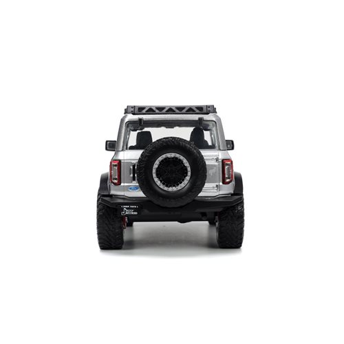 Just Trucks 2021 Ford Bronco Silver 1:24 Scale Die-Cast Metal Vehicle with Tire Rack
