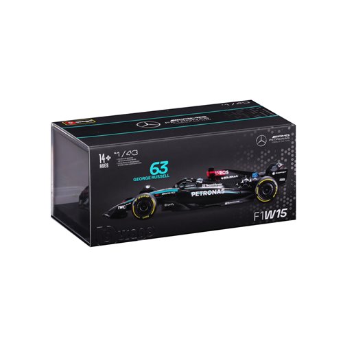 Formula 1 Mercedes W15 George Russell #63 with Helmet (2024) Die-Cast Metal 1:43 Scale Vehicle