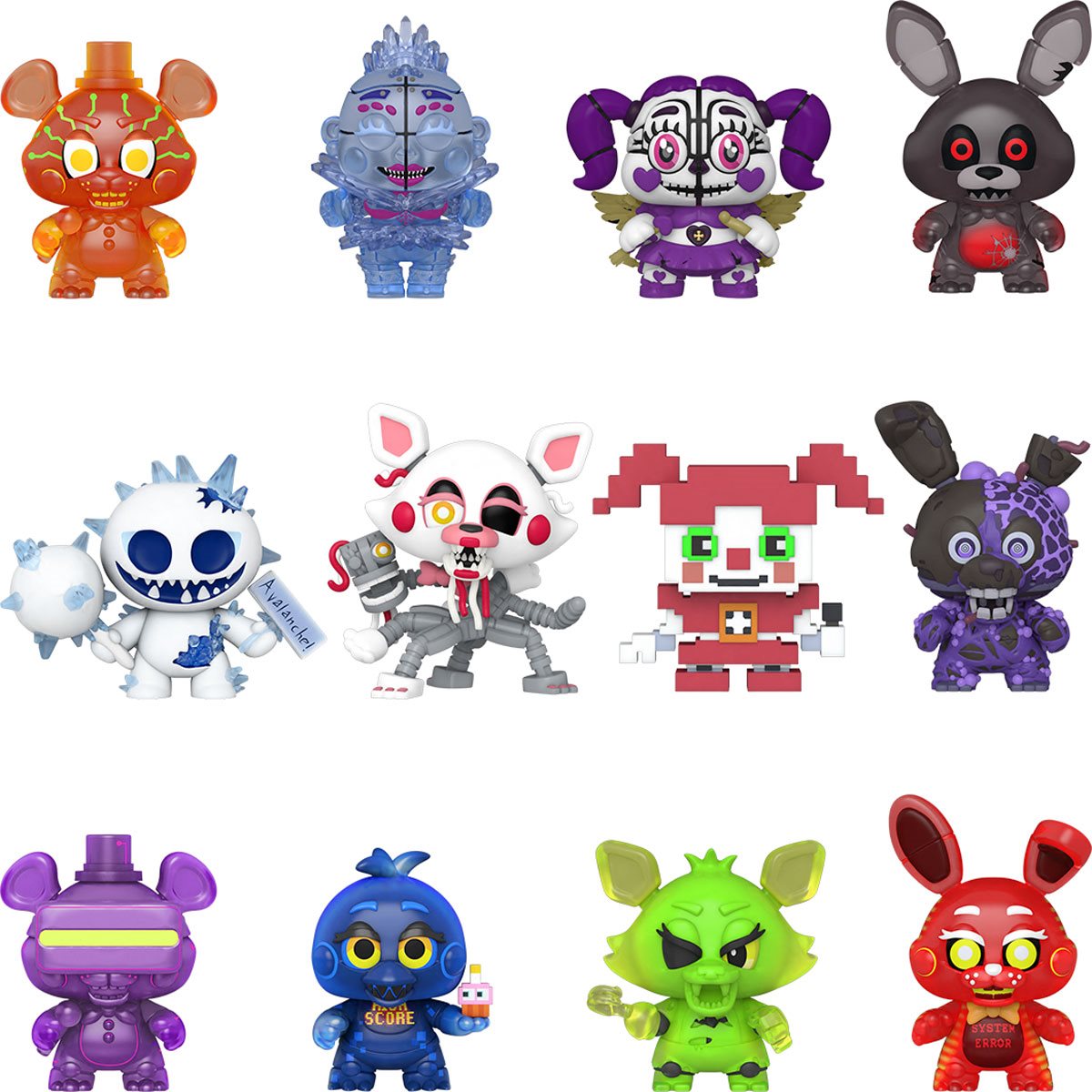 Funko Five Nights at Freddys Security Breach Mystery Mini Blind Box Display Case of 12