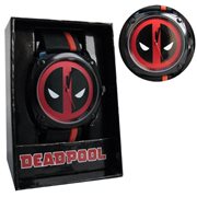 Deadpool Logo Dial Side Stripe Rubber Strap Watch